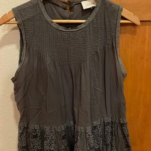 The Great pintuck cotton and lace top